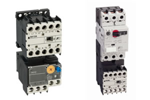 An SK series magnetic switch (left)An MMS combination starter (right)