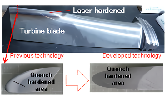 Wear resistance surface treatment using laser on thermal power turbine blades