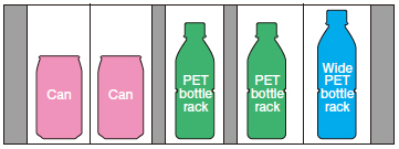 Equipped with 3-column PET bottle rack