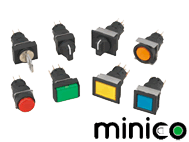 Pushbuttons, Pilot lights:AR/DR16 minico series