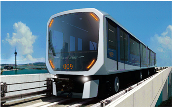 An artist’s rendition of Macau LRT trains