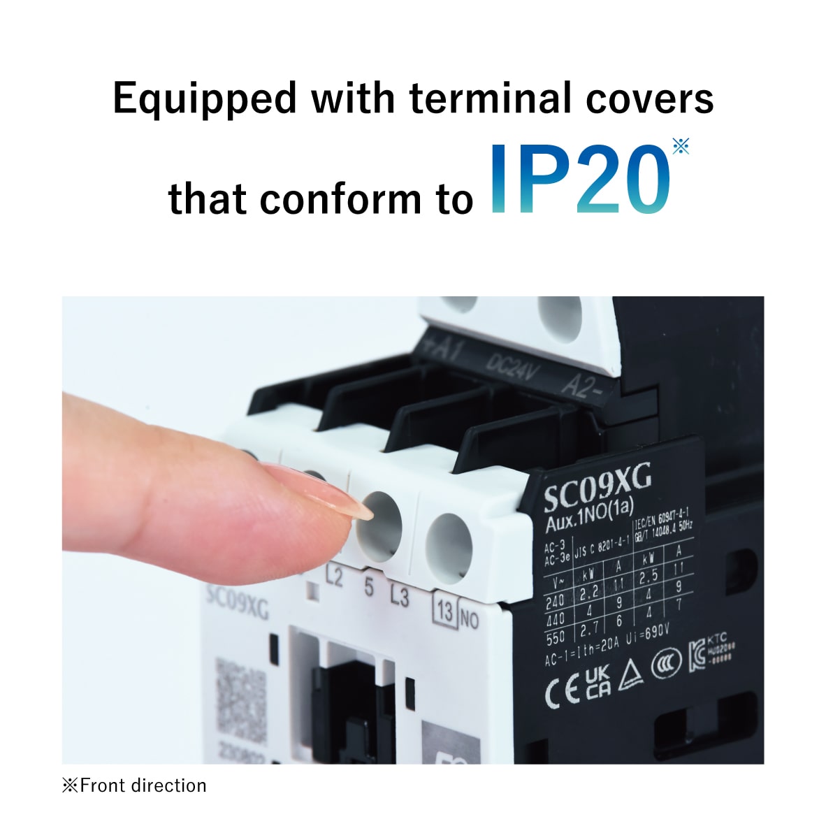Equipped with terminal covers that conform to IP20
