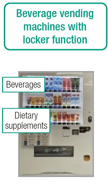 Beverage vending machines with locker function