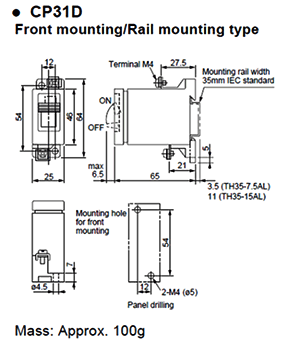 Dimensions CP31D