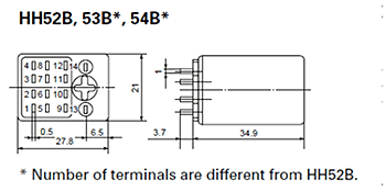 Dimensions HH52B, 53B, 54B
