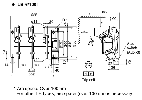 Dimensions LB-6/100f