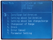 Menu screen