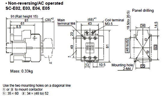 FUJI SC-0 3 Pole Contactor Motor Starter W/ TR-0N/3 Overload 