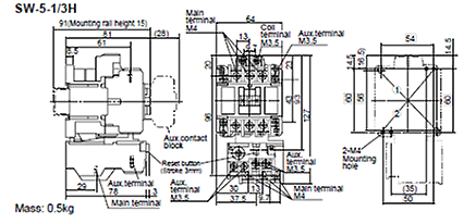 Dimensions SW-5-1/3H
