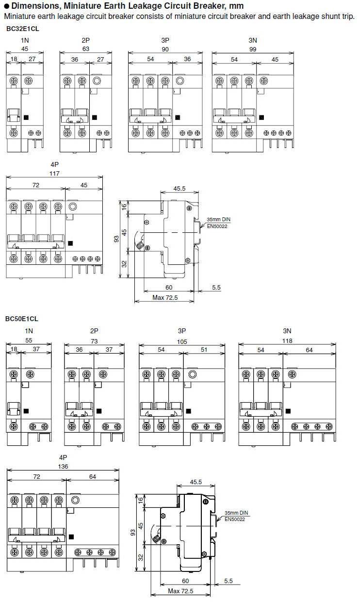 Miniature circuit breakers: BE1 series | Fuji Electric FA Components
