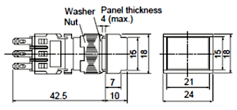 Dimensions AH164-TF□, AH165-TF□