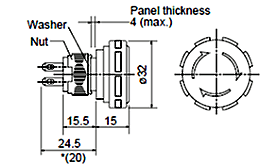 Dimensions AH164-VR□, AH165-VR□