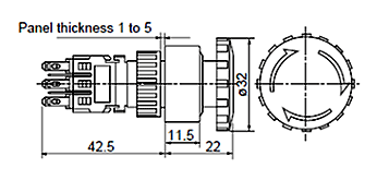 Dimensions AH165-2VL□/AH165-2V□