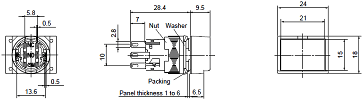 Dimensions AR16G0N, AR16G5N
