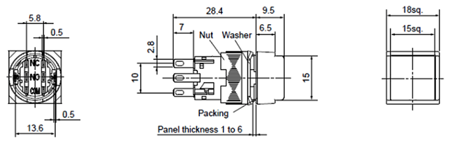 Dimensions AR16F0M, AR16F5M