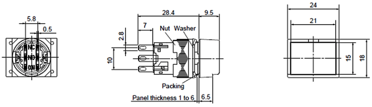 Dimensions AR16G0T, AR16G5T