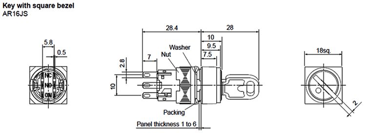 Dimensions AR16JS