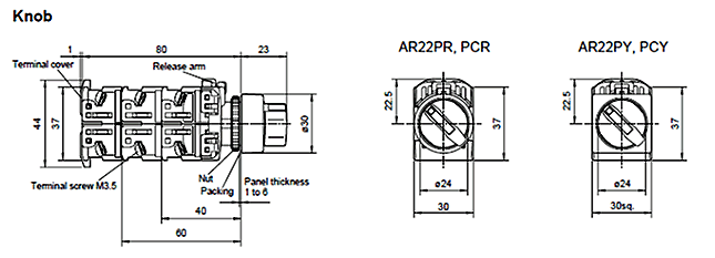 1pcs Original Fuji Fe ELECTRIC AR22PR-211B SELECTOR Button SWITCH #A6T8 LW 