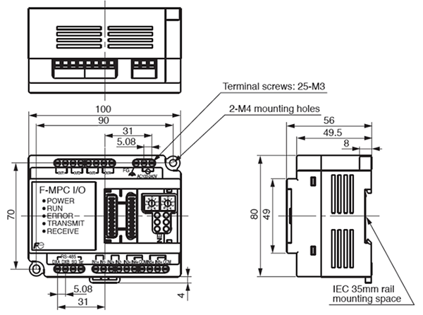 Dimensions F-MPC I/O