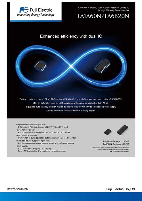 CRM PFC Control IC / LLC Current Resonant Control IC for High Efficiency Power Supplies FA1A60N/FA6B20N