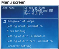 Alarm setting screen